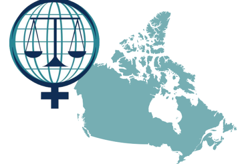 IAWJ logo with Canada Map