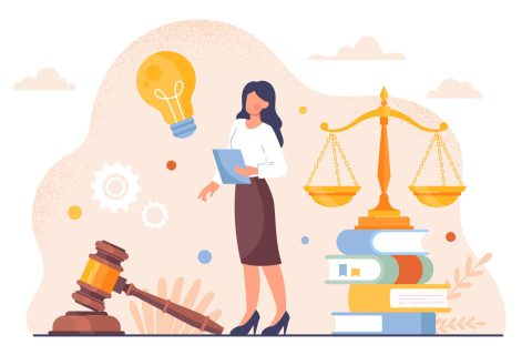 Female lawyer vector concept